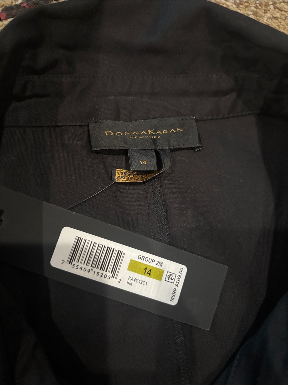 Donna Karan Sleeveless Black Maxi Shirt Dress with Belt - Picture 2 of 7